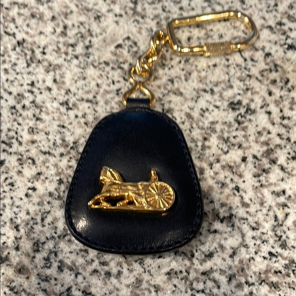 Celine Leather Horse Carriage Key Chain Bag Charm